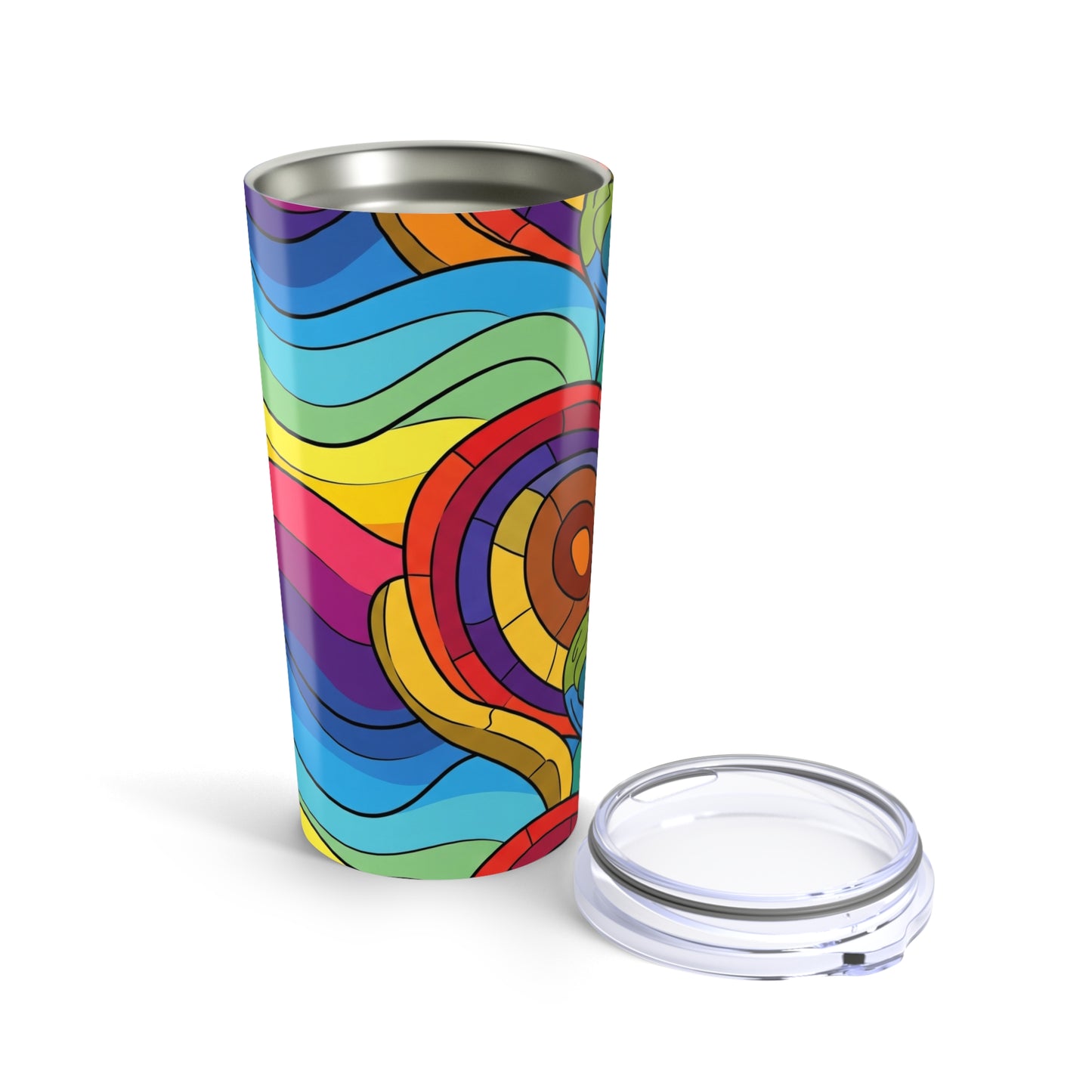 20oz Stainless Steel Travel Mug With Vibrant Printed Design Double Wall Vacuum Insulated Spill Resistant