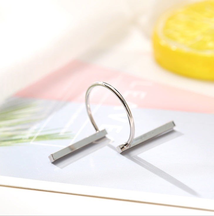 Geometric Tail Ring Adjustable Opening Fashion Ring Alloy Metal Band Trendy Jewelry Alloy Her Stackable Womens