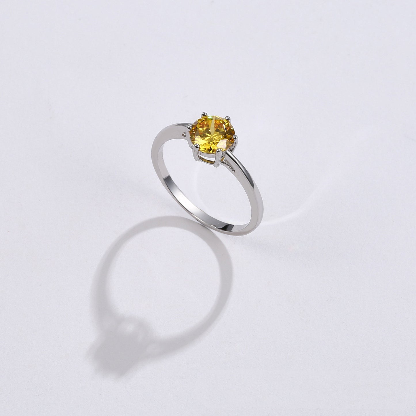 Womens Sterling Silver Ring Eight Hearts And Arrows Zircon With Three Layer Platinum Plating For Anniversary Ring