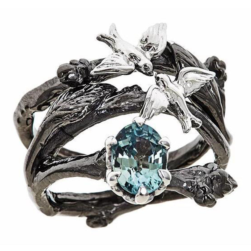 Matching Couple Rings Set His And Hers Unique Branch Design Metal Rings Elegant Bands For Him And Her Giftable