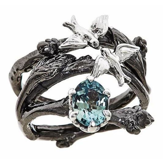 Matching Couple Rings Set His And Hers Unique Branch Design Metal Rings Elegant Bands For Him And Her Giftable