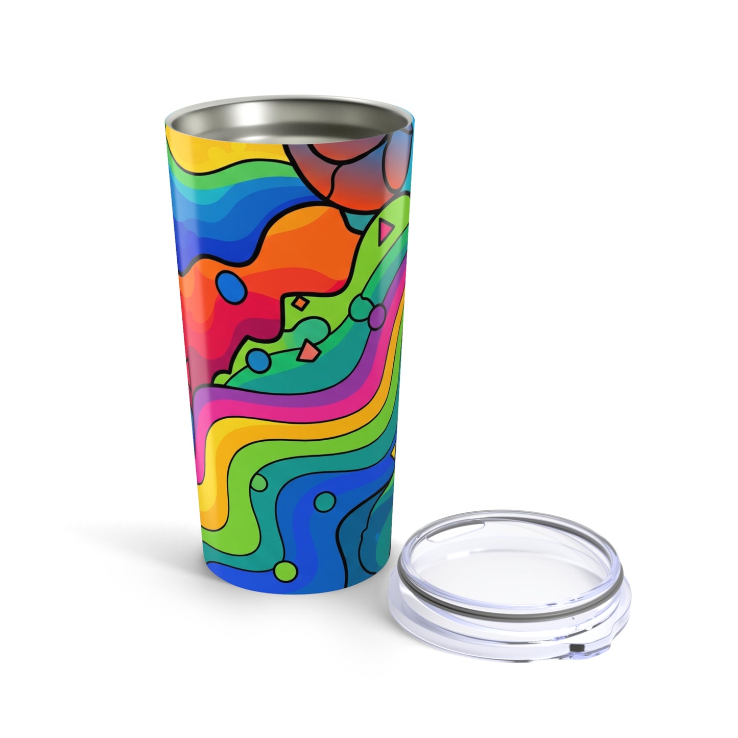20oz Stainless Steel Printed Tumbler With Double Wall Vacuum Insulation Leak Proof Spill Resistant Durable Travel
