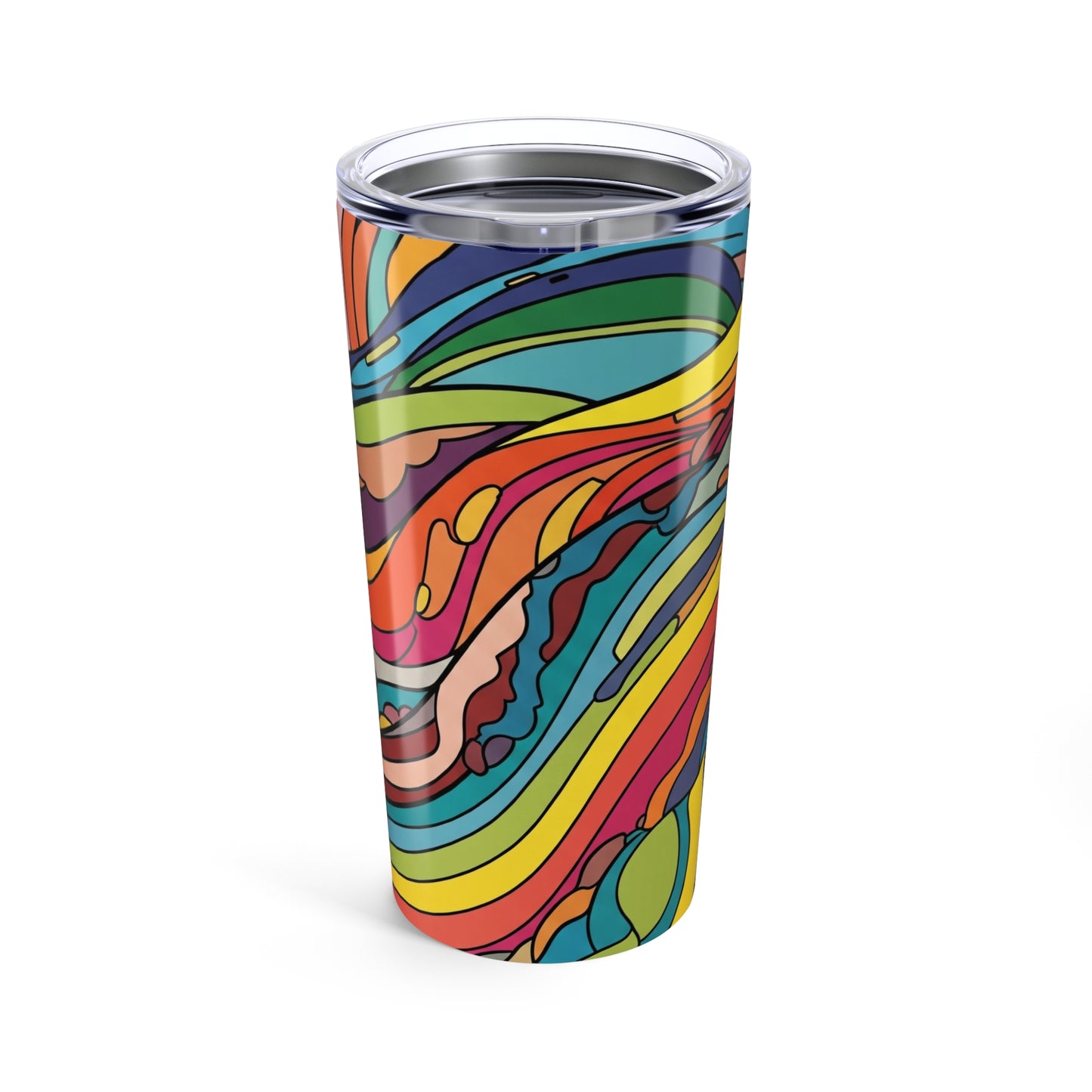 TwentyOz Stainless Steel Printed Tumbler With Double Wall Vacuum Insulated Spill Resistant Travel Mug For Hot Or