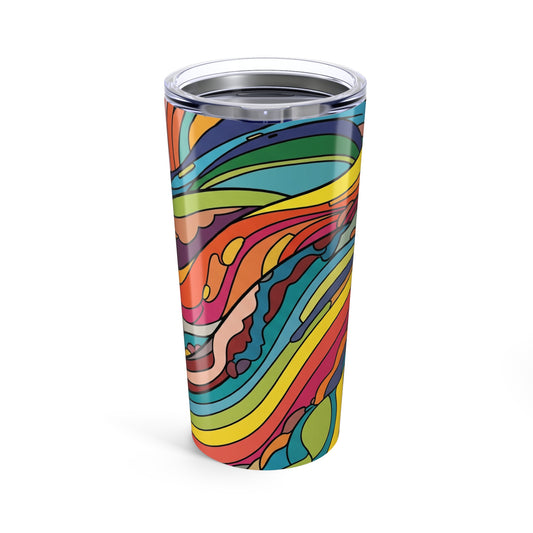 TwentyOz Stainless Steel Printed Tumbler With Double Wall Vacuum Insulated Spill Resistant Travel Mug For Hot Or