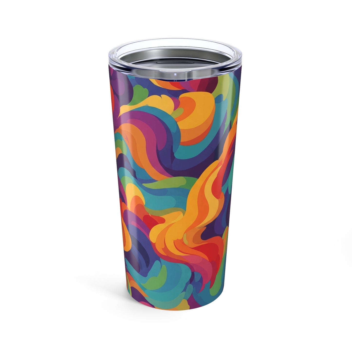20oz Stainless Steel Tumbler With Abstract Art Double Wall Vacuum Insulated Spill Resistant Keeps Beverages Hot Or
