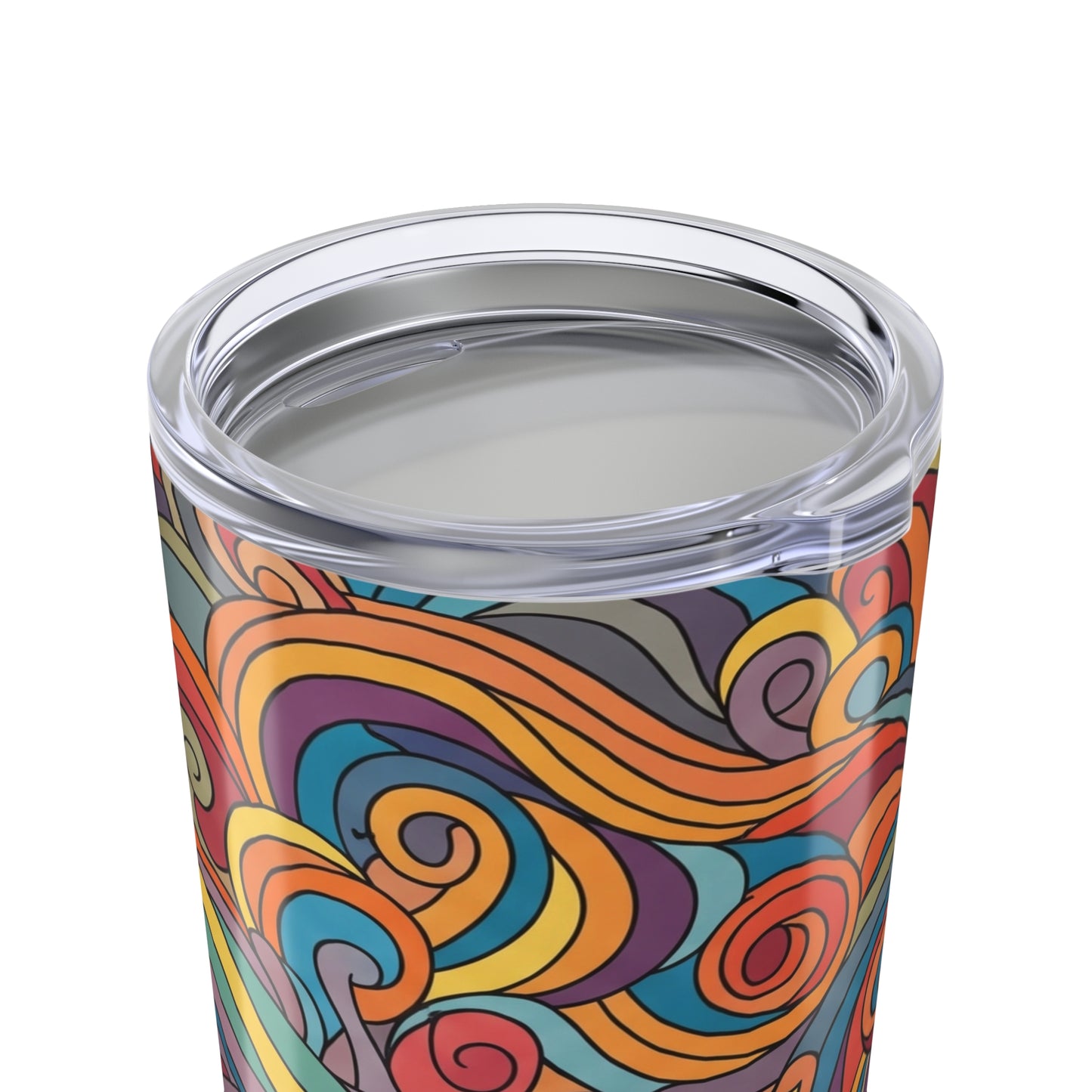 20 Oz Steel Travel Mug With Printed Design Vacuum Insulated Double Wall Spill Resistant Thermal Cup For Hot