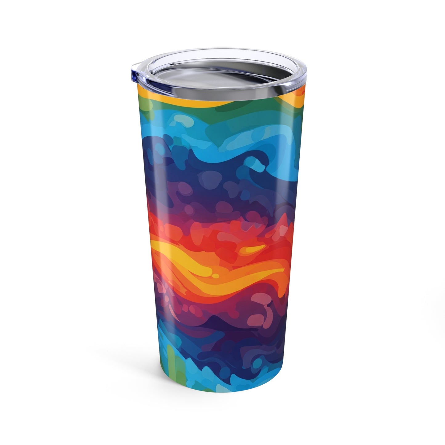 20oz Stainless Steel Tumbler With Printed Graphic Double Wall Vacuum Insulation Travel Mug Leak Proof Coffee Cup