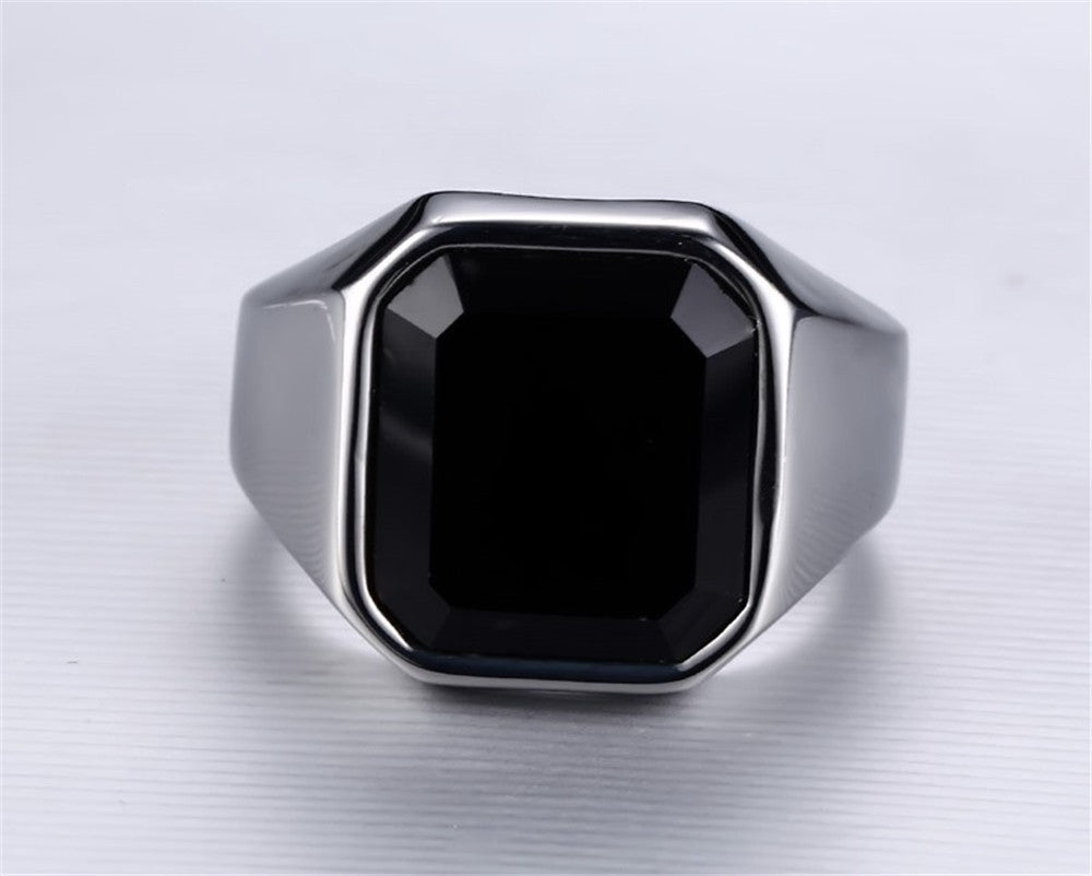 Mens Geometric Ring Alloy Silver Finish Modern Statement Jewelry For Him Gift Ready Unisex Accessory With Bold Design