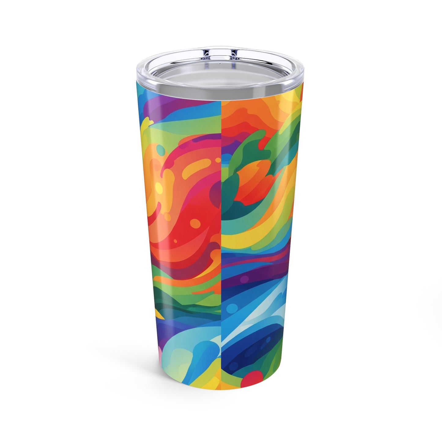 20 Ounce Stainless Steel Tumbler With Printed Pattern Double Wall Vacuum Insulated Spill Resistant Thermal Coffee