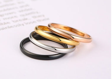 Stainless Steel Ring Minimalist Glossy Band For Everyday