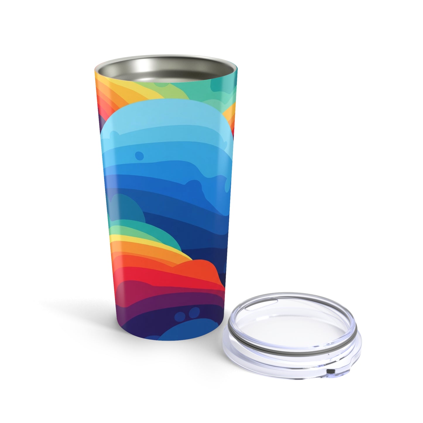 20 Ounce Metal Beverage Cup With Double Wall Vacuum Insulation Leak Proof Printed Design Dishwasher Safe Hot And