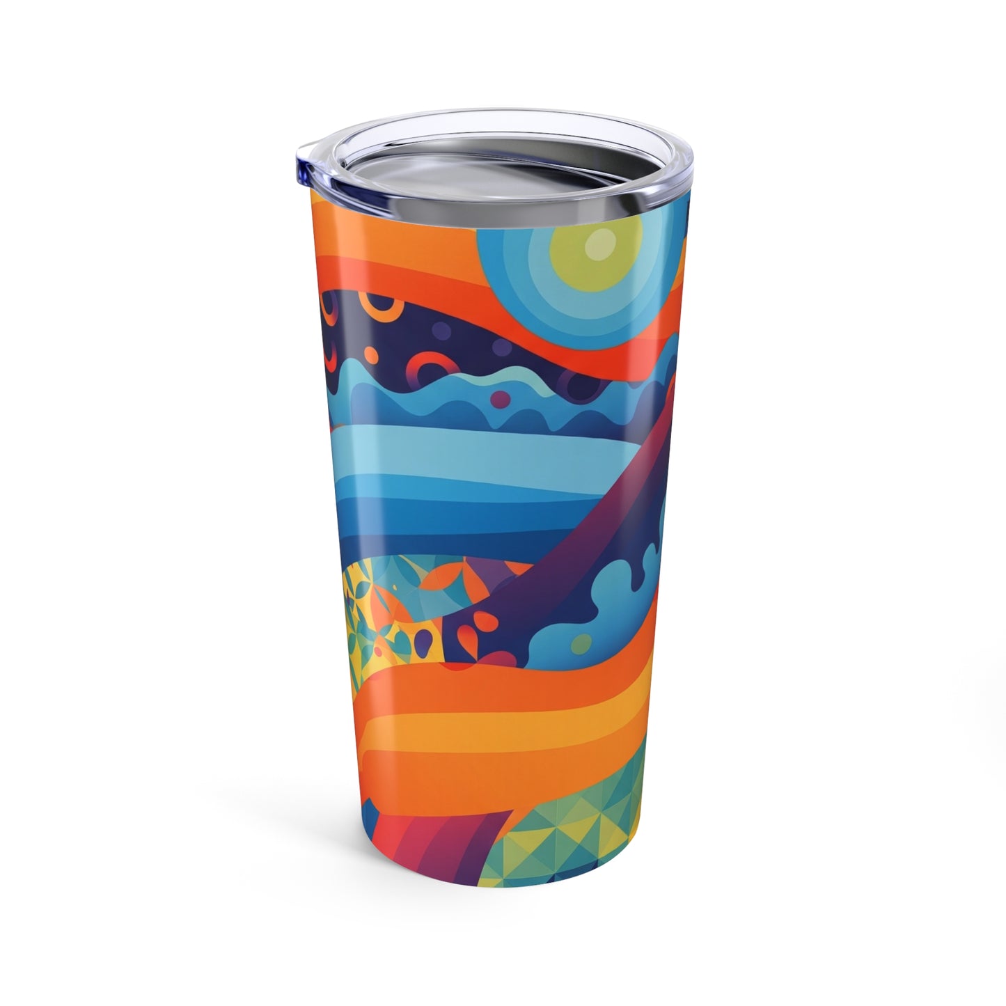20 Oz Stainless Steel Travel Mug With Printed Design Double Wall Vacuum Insulation Leak Proof Durable Dishwasher