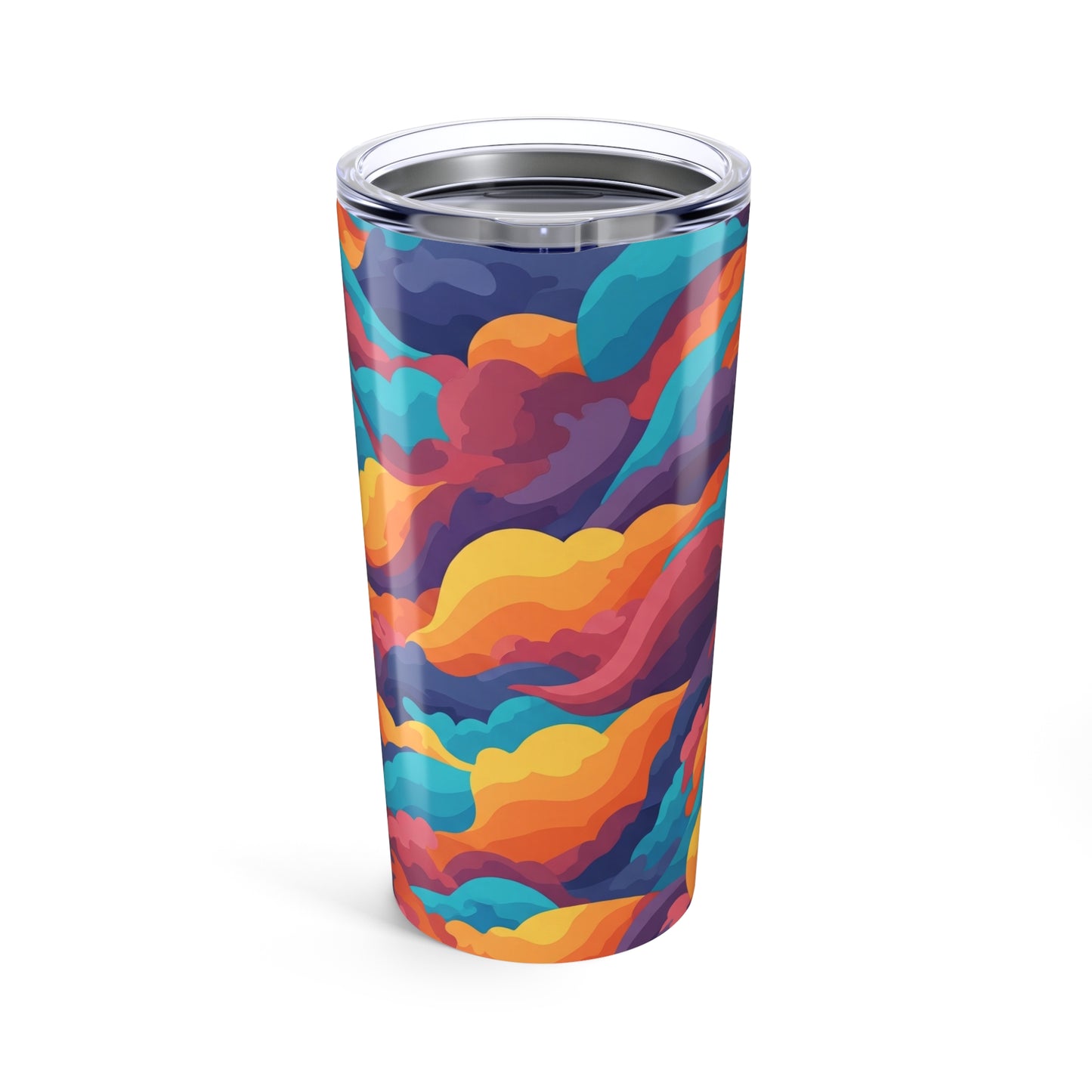 20Oz Stainless Steel Tumbler With Printed Design Double Wall Insulation Spill Resistant Keeps Hot Or Cold Beverages