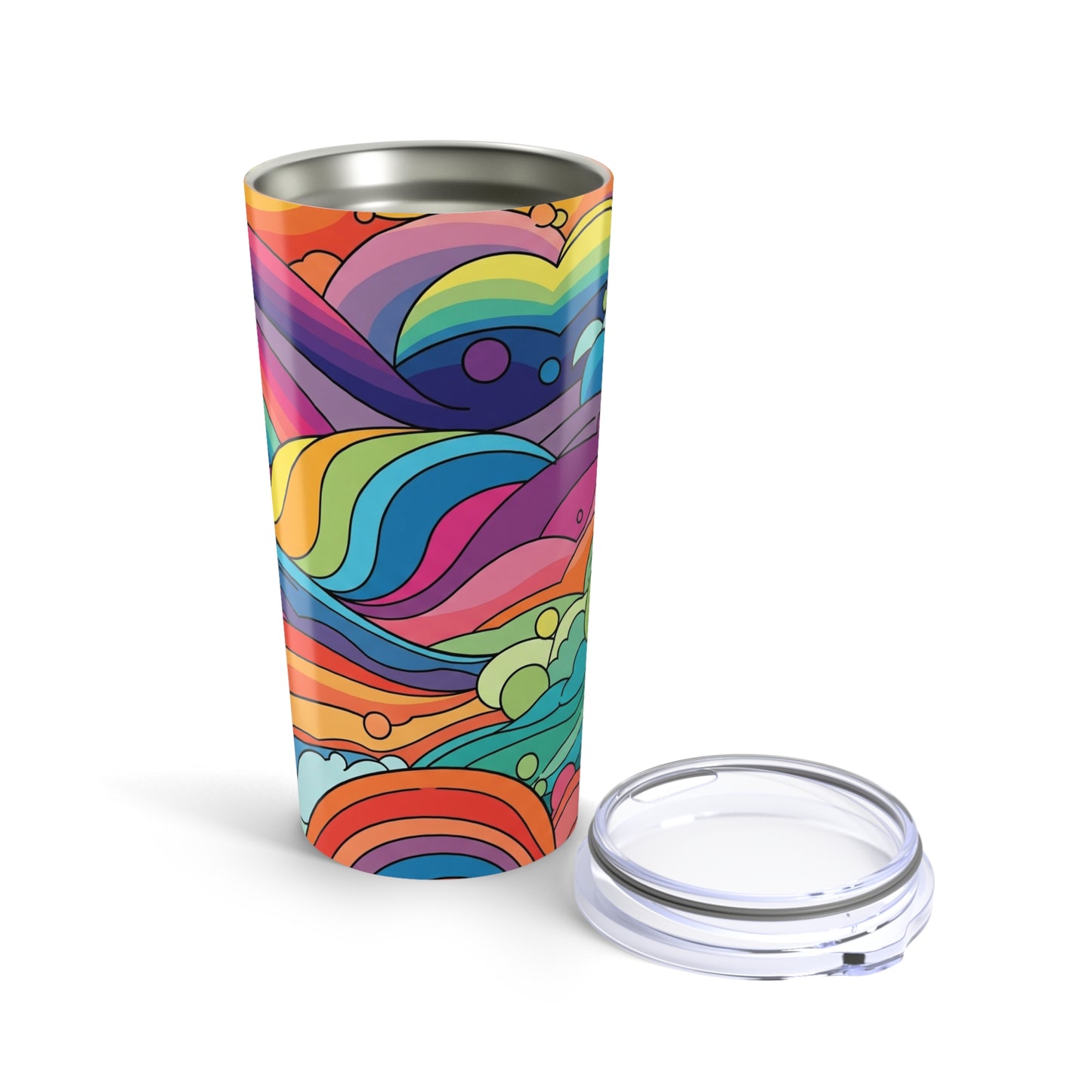20oz Stainless Steel Tumbler With Unique Printed Design Double Wall Vacuum Insulated Spill Resistant Durable Travel