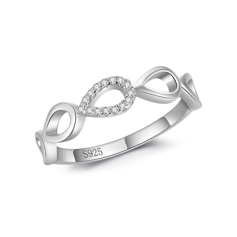 Womens Sterling Silver Ring Gold Plated Hollow Drop Design With Manmade Gemstones Fashion Jewelry US 5 6 7 8 9