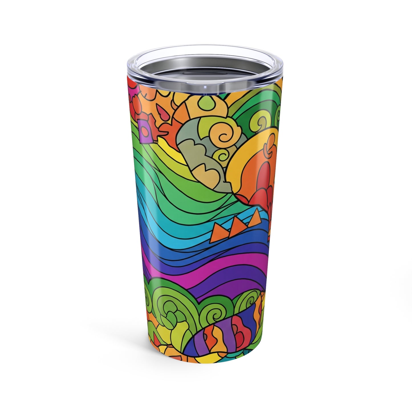 20oz Stainless Steel Tumbler With Double Wall Vacuum Insulation Spill Resistant Lid Printed Travel Mug For