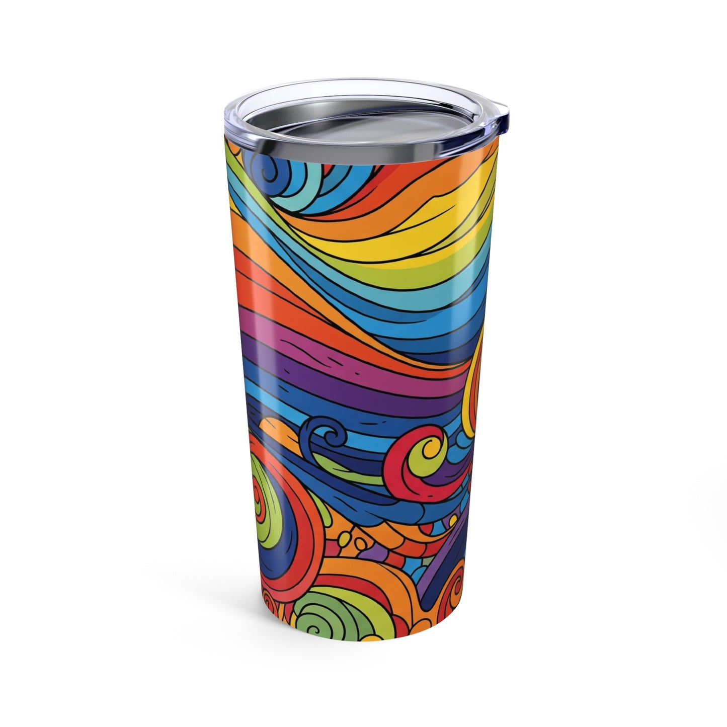 20oz Metal Coffee Cup With Vibrant Printed Art Vacuum Insulated Leak Proof Travel Mug Stainless Steel Dishwasher