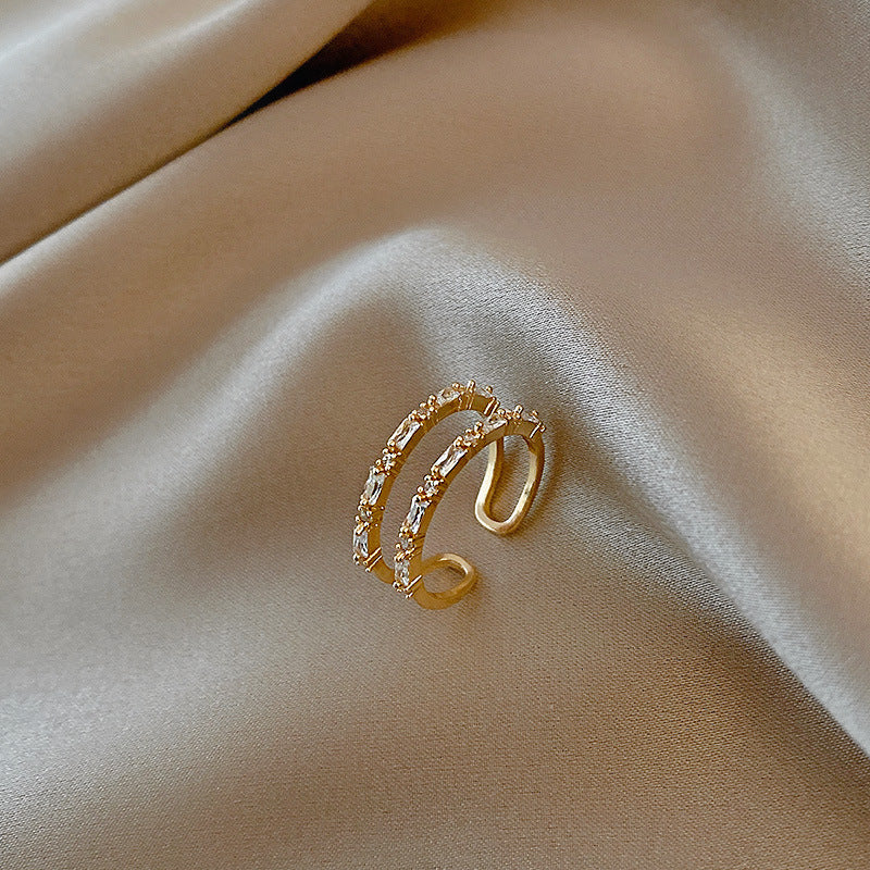 Womens Gold Plated Copper Ring Heart Design Jewelry