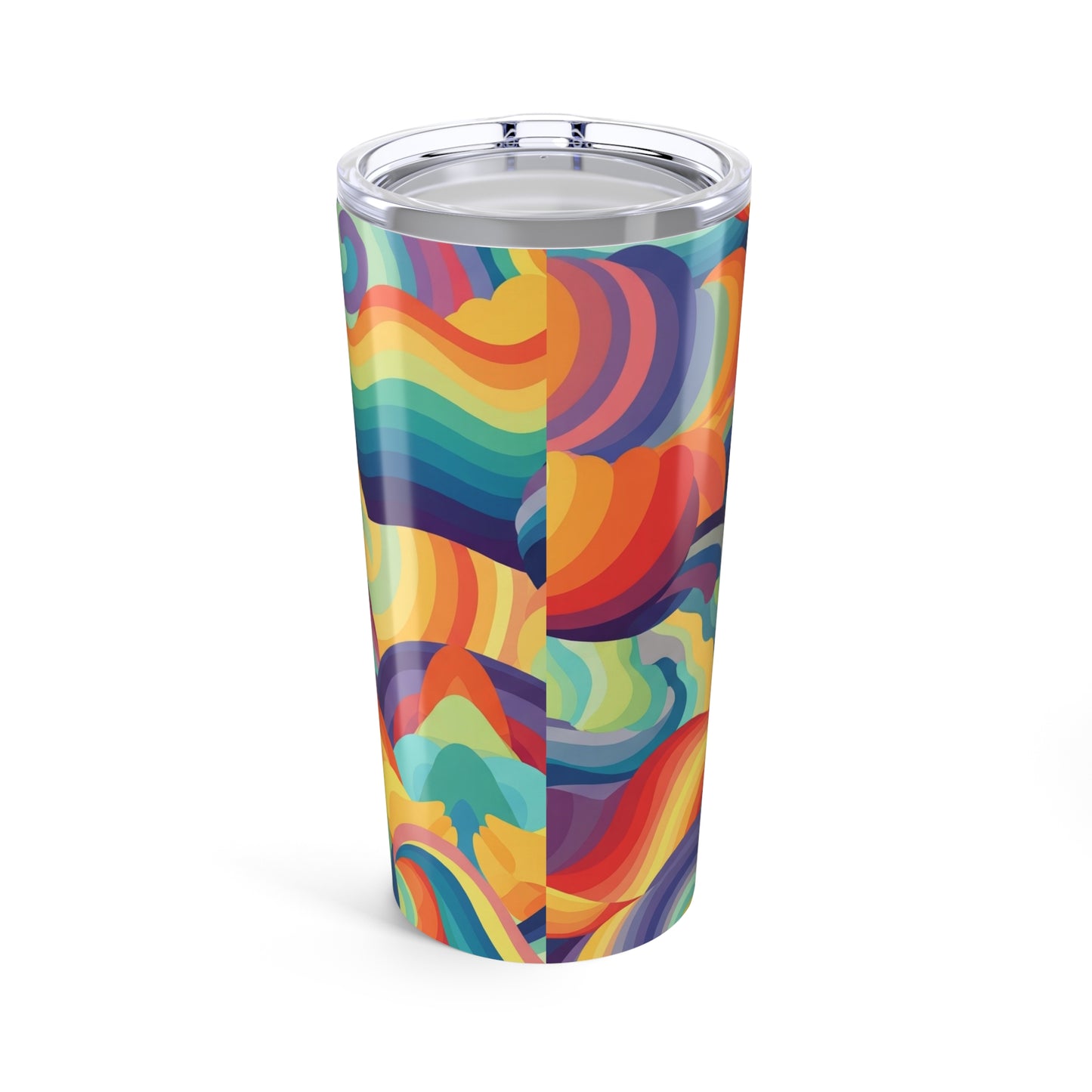 20 oz Stainless Steel Travel Tumbler With Double Wall Insulation Leak Proof Lid Printed Hot Cold Beverages BPA Free