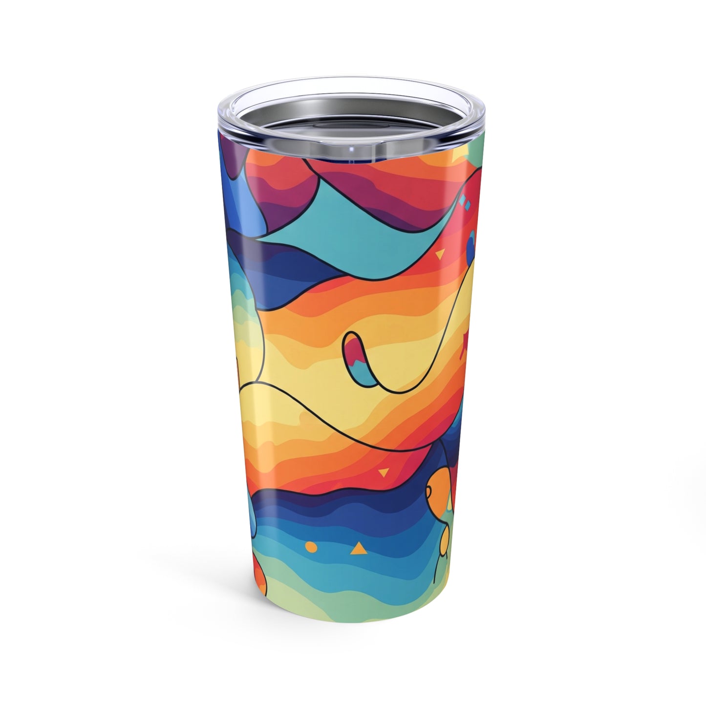 20oz Stainless Steel Tumbler With Printed Design Vacuum Insulated Double Wall Construction Leak Proof Thermal