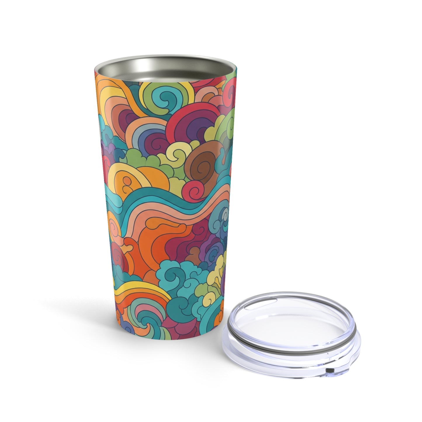 20oz Stainless Steel Printed Tumbler Double Wall Vacuum Insulated Spill Resistant Travel Mug For Hot Or Cold