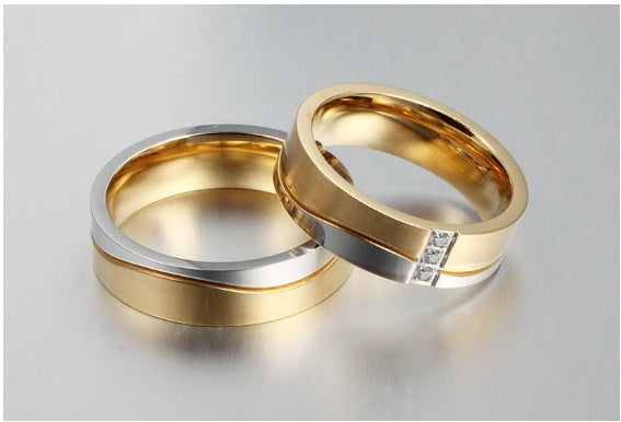 Titanium Steel Couple Ring For Lovers Durable Stainless Wedding Band Set For Couples Ultra Smooth Edges Design