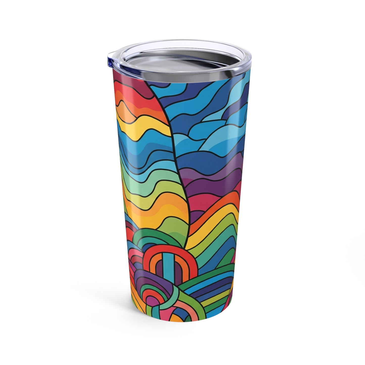 20oz Stainless Steel Tumbler Vacuum Insulated Spill Resistant Lid Keeps Drinks Hot or Cold with Printed Design