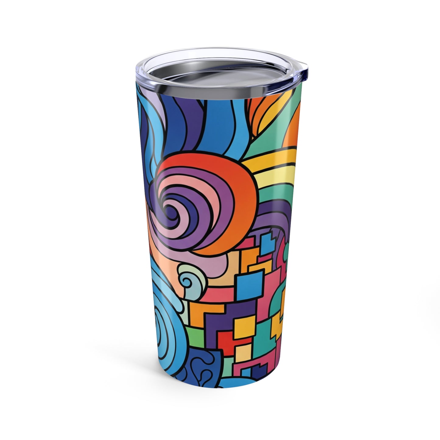 20Oz Stainless Steel Travel Mug With Double Wall Vacuum Insulation Spill Resistant Printed Design For Hot Or Cold