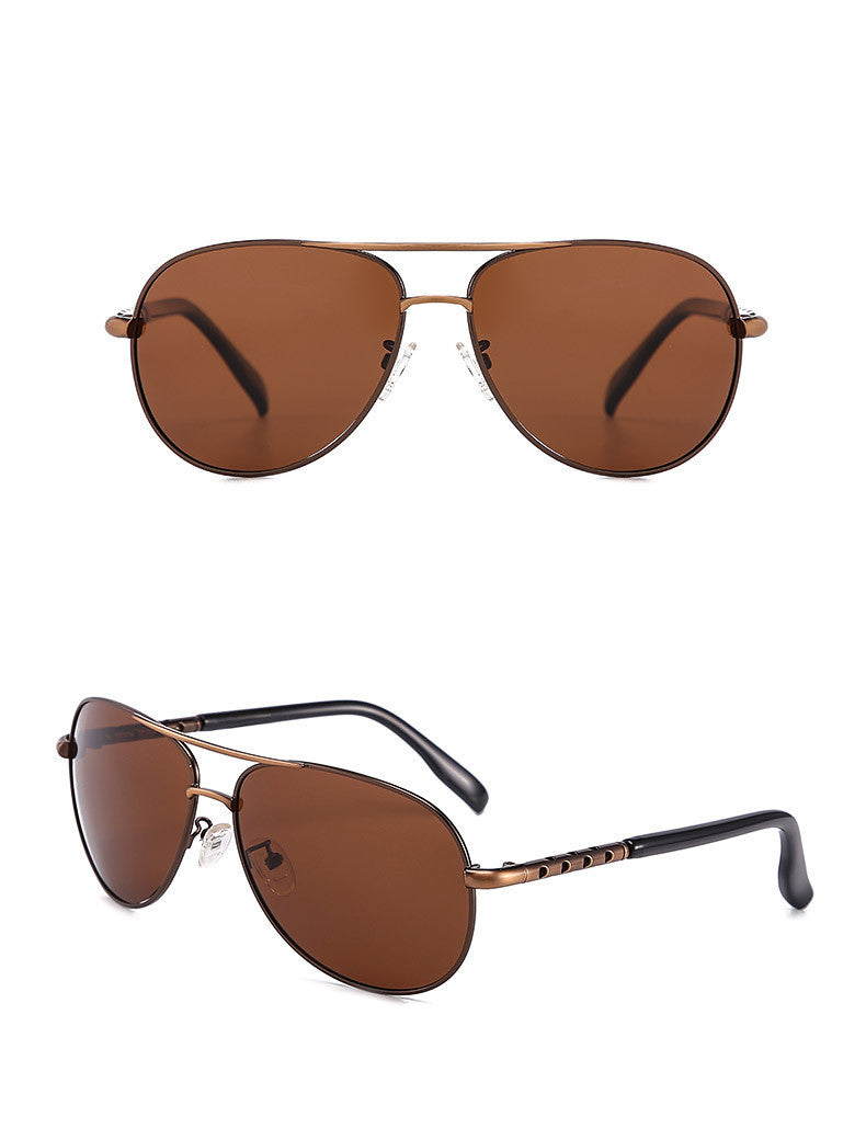 Men Polarized Sunglasses Metal Frame With UV Protection For Driving And Fishing Retro Style 60mm Lens All Day Comfort