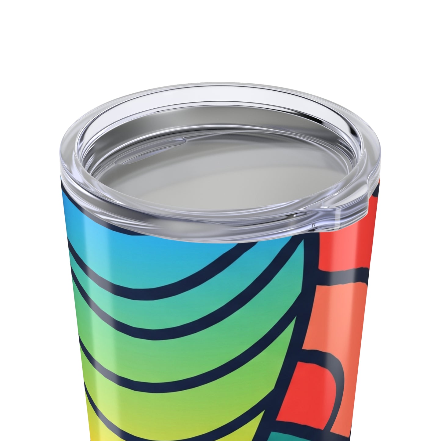 20 Oz Stainless Steel Tumbler With Unique Printed Design Double Wall Vacuum Insulation Spill Resistant Travel Mug