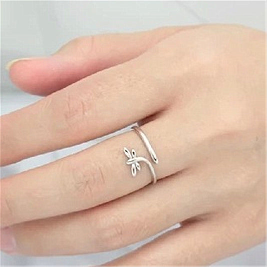 Dragonfly Ring Insect Gift Korean Fashion Silver Plated White Copper Birthday Gift For Her Elegant Anniversary