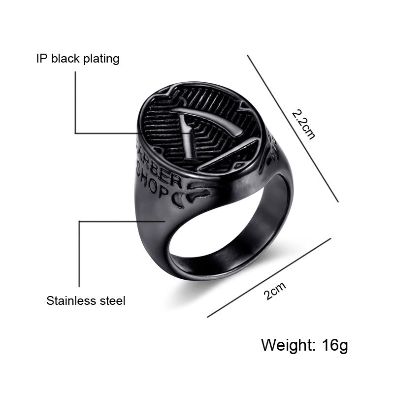 Stainless steel barber's razor ring