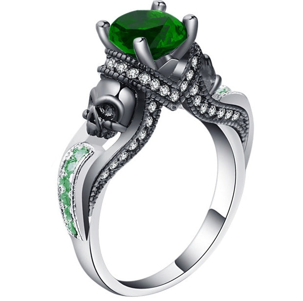 Unisex Skull Ring Punk Rock Biker Gothic Plated Jewelry Statement Accessory Colorful Gift Unique Durable Gifts