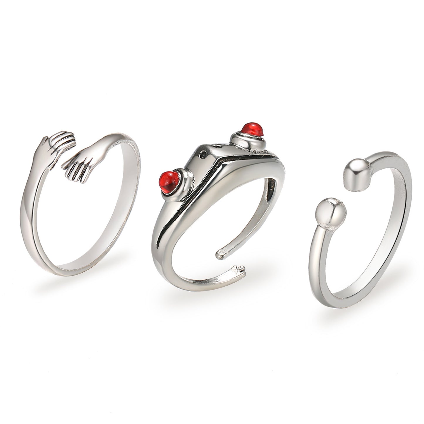 Unisex Frog Ring Adjustable Retro Animal Ring Lightweight Alloy Metal European Fashion Ring Jewelry Cute Style