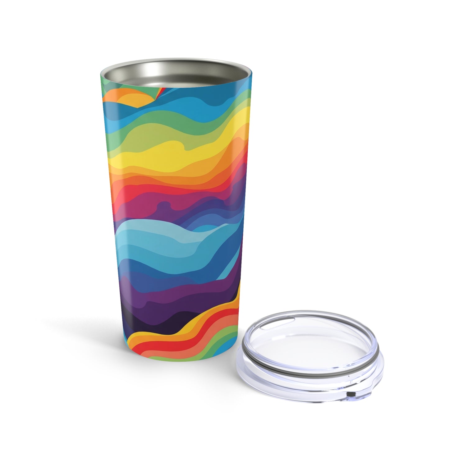 Twenty Oz Stainless Steel Tumbler With Design Double Wall Vacuum Insulated Spill Resistant Travel Mug For Beverages