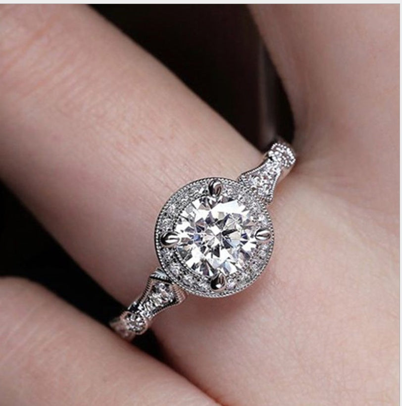 Heart And Arrow Zircon Ring For Women European American Style Gold Plated Fine Jewelry Travel Gift Ultra Shine