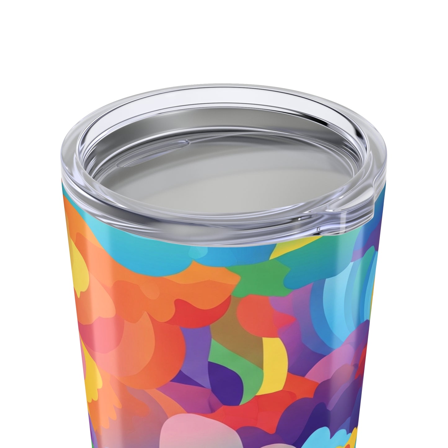 20 Oz Stainless Steel Tumbler With Double Wall Vacuum Insulation Spill Resistant Printed Design For Hot And Cold