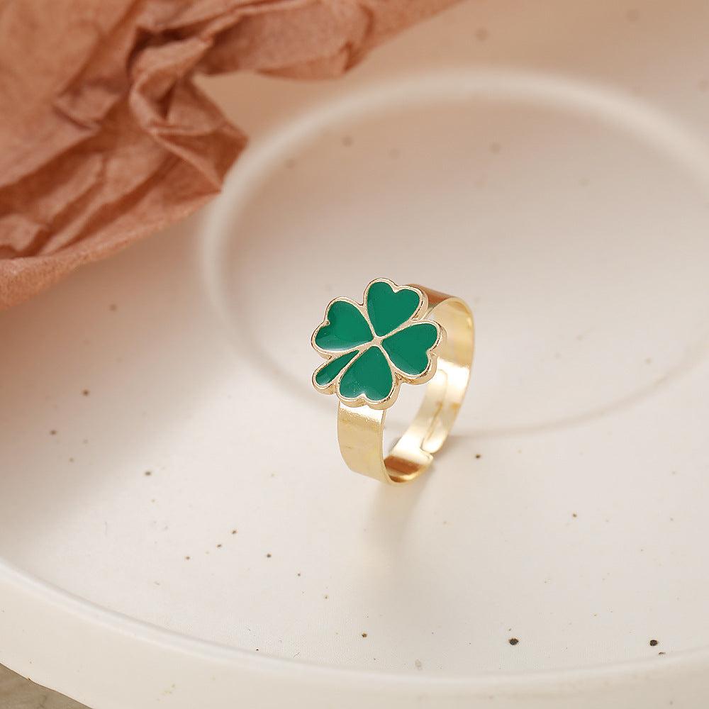 Adjustable Flower Ring With Daisy And Tulip Design Alloy Resin Tai Chi Style Ring For Women Elegant Accessory Piece