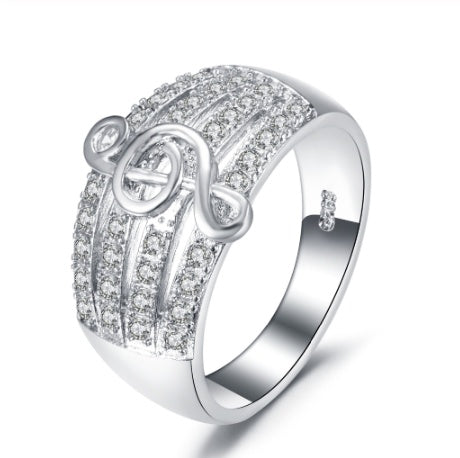 White AAA Zircone Womens Ring 925 Silver Music Band Engagement Wedding Promise Ring For Women Elegant Pure Gem