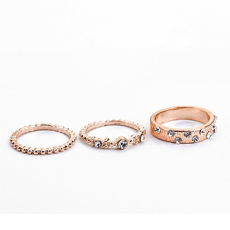 Rose Gold Stackable Ring Set Five Piece Bohemian Jewelry for Women Elegant Design for Work Party Everyday Wear