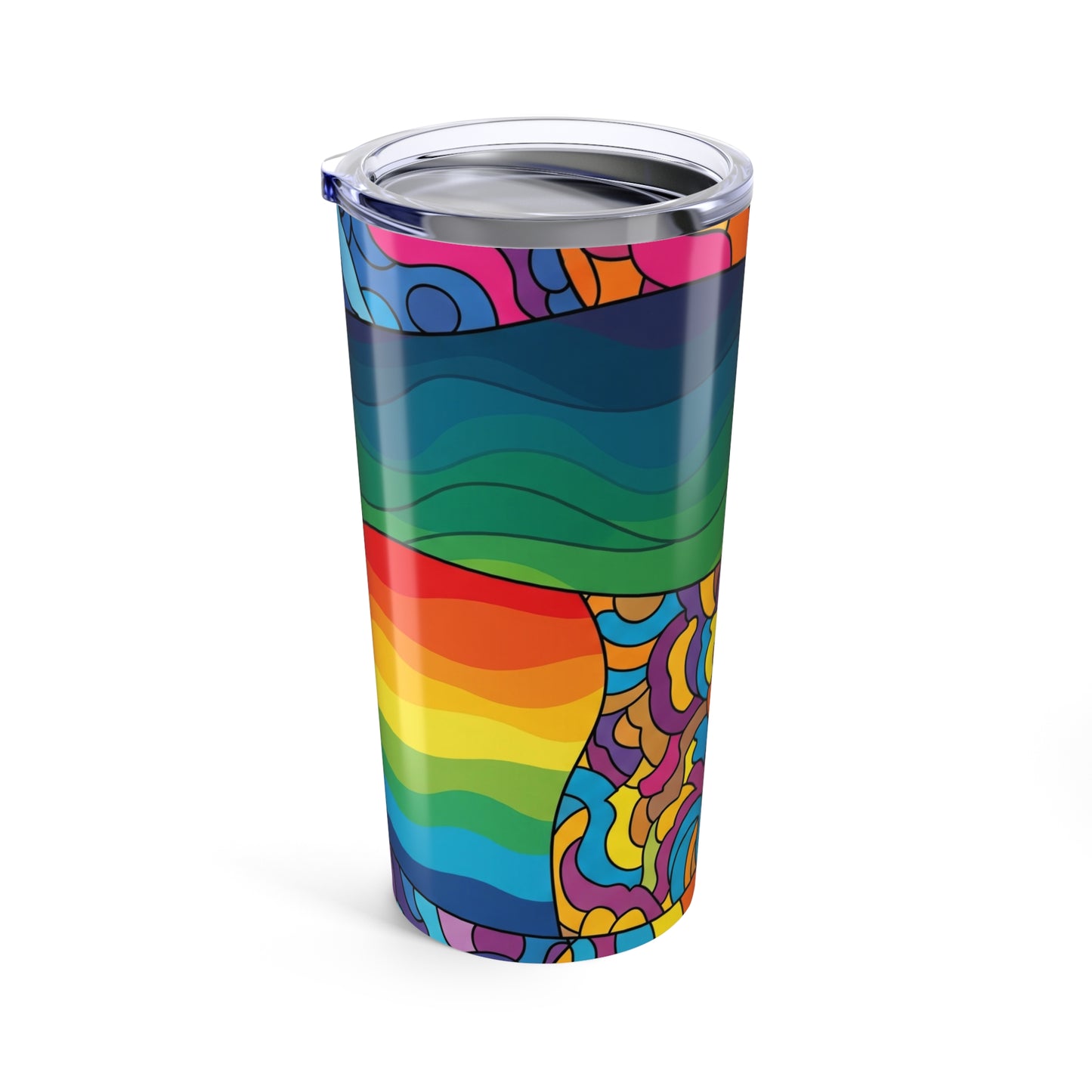 20oz Stainless Steel Printed Tumbler Vacuum Insulated Double Wall Leak Proof Travel Mug With Lid For Hot Cold