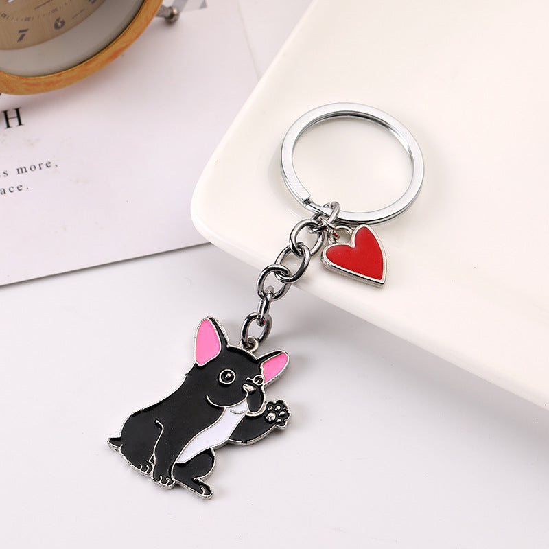 Cute Waving Puppy Dog Keychain Keyring Alloy Metal Charm Car Accessory Fashionable Gift For Dog Lovers For All