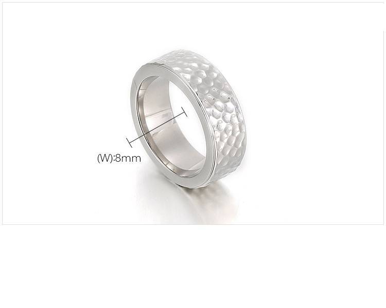 Mens Titanium Steel Hammered Ring Geometric Vintage Punk Style Fashion Accessory Ideal Gift Travel And Commemoration