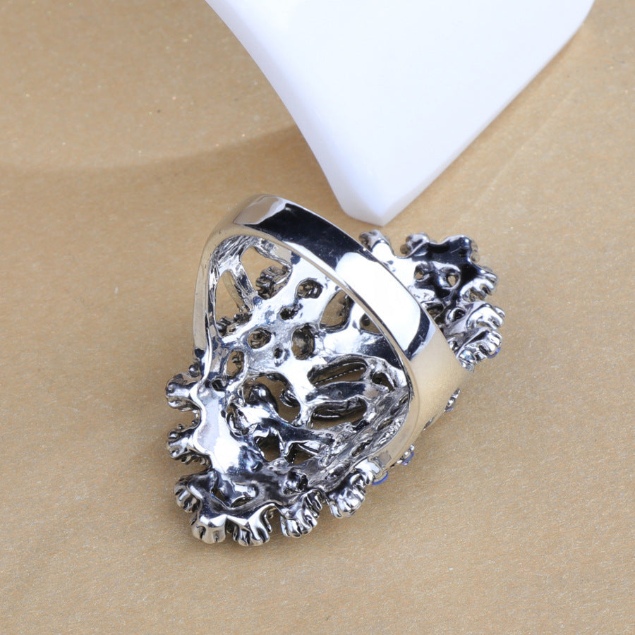 Vintage Dragonfly Ring For Women Alloy Electroplated With Gem Inlay And Elegant European Style For Travel Lovers