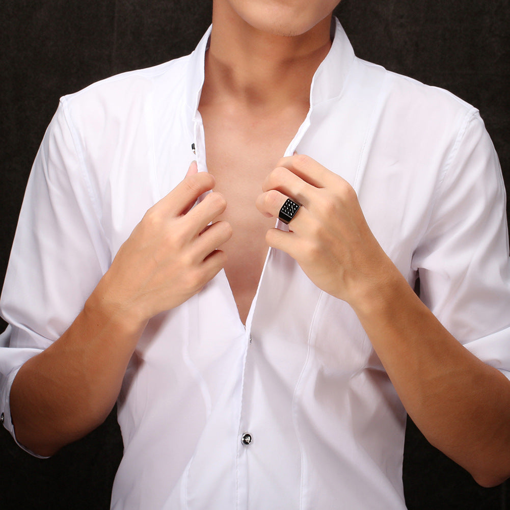 Mens Stainless Steel Ring Smooth White Black Punk Style For Parties Anniversaries And Weddings Lead Free Rings