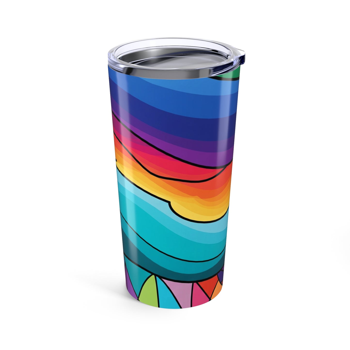 20oz Stainless Steel Tumbler With Printed Design Double Wall Vacuum Insulation Leak Proof Lid Coffee Cup