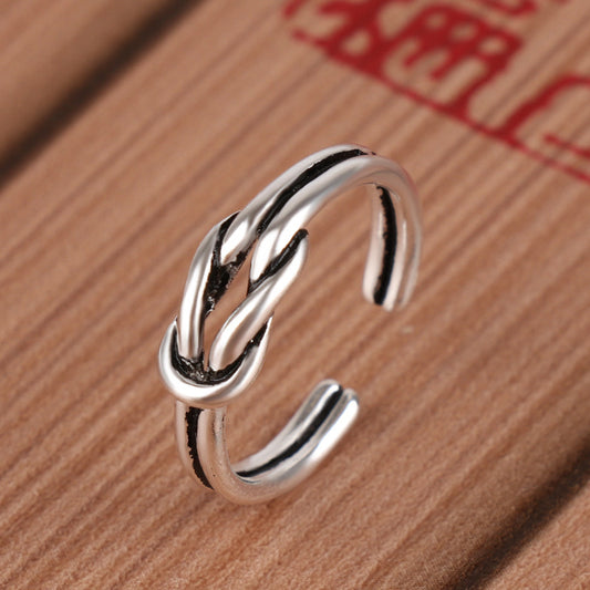 Unisex Vintage Interlace Copper Ring Handcrafted Intricate Metalwork Stylish Jewelry For Women And Men Elegant