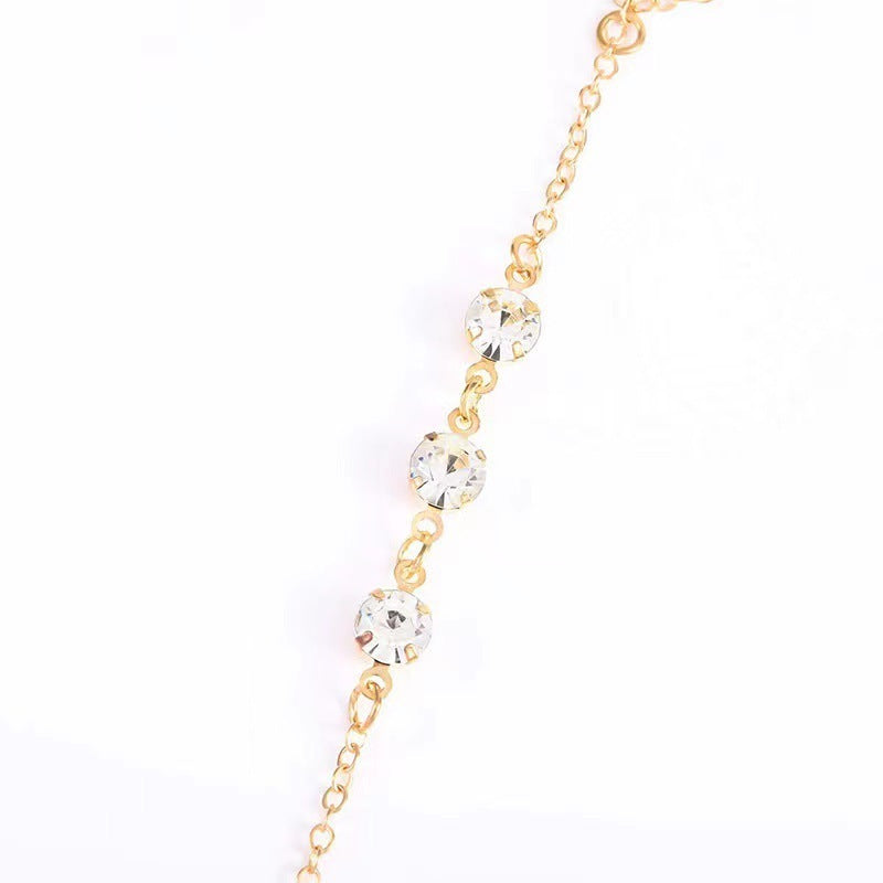 Womens Geometric Alloy Bracelet Double Sided Diamond Design Electroplated Gold Finish Fashion Jewelry Elegantly