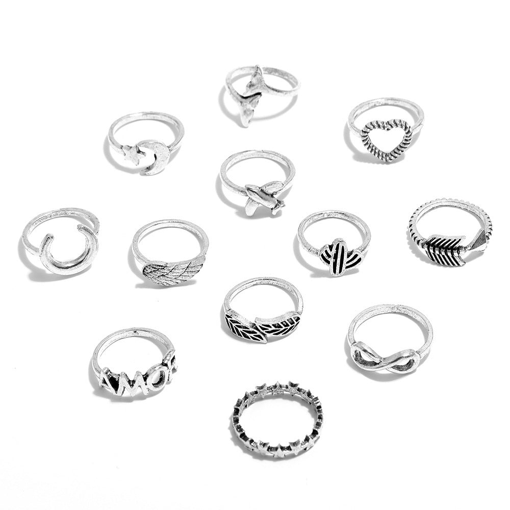 Fun Ring Set Creative Cartoon Metal Alloy Rings For Women And Girls Wear Gift One Size Novelty Jewelry Sparkle