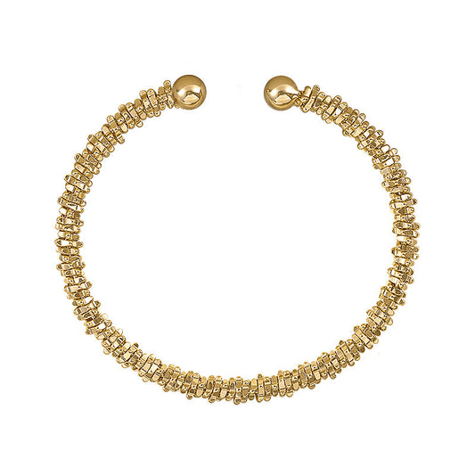 Womens Metal Bracelet Korean Retro Twist U Shape Bangle Electroplating Finish Elegant Jewelry Gift for Wedding